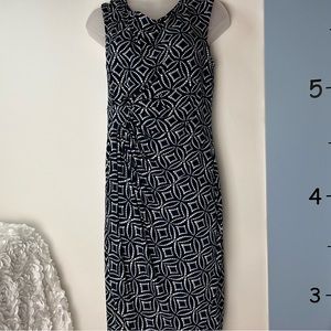 Covington Dark Blue‎ Geo Print Sleeveless Dress 10